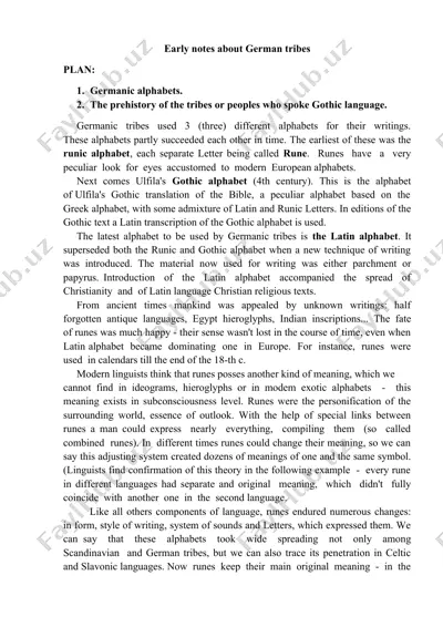 early notes about german tribes — DOC