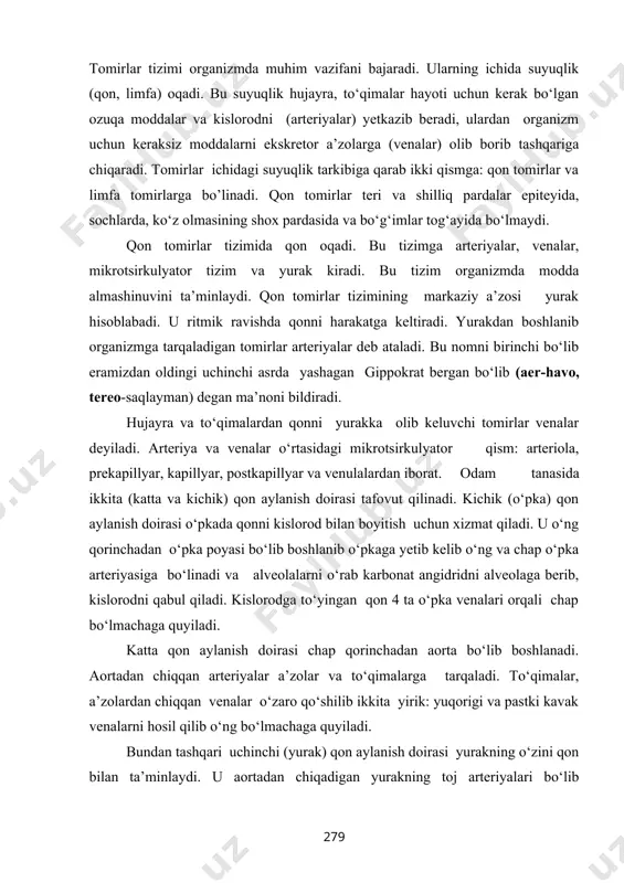 tqali hayvonlarda yurak urib turuvchi a’zo sifatida paydo bo‘ladi va filogenez bo‘ylab murakkablashib boradi. baliqlarning yuragi ikki kamerali bo‘lib, qon qabul qiluvchi bo‘lmacha va haydovchi qorinchadan iborat. yurakdan vena qoni oqib o‘tib, jabra arteriyalari vositasida baliq jabralariga boradi va u yerda kislorod bilan to‘yinadi. amfibiyalar quruqlikka chiqishi munosabati bilan ularda jabralar bilan birga o‘pka vujudga keladi. shu sababli yurak bo‘lmachasi to‘siq vositasida ikki bo‘lakka bo‘linib uch kamerali yurak paydo bo‘ladi. oxirgi jabra arteriyasidan o‘pka arteriyasi paydo bo‘lib, qonni yurakdan o‘pkaga olib borib gaz almashinuvini ta’minlaydi. reptiliyalarda o‘pka bilan nafas olish paydo bo‘lganidan keyin ikkita qon aylanish doirasi vujudga keladi. ularning yuragida qorinchalar to‘liq bo‘lmagan to‘siq vositasida ikki bo‘lakka bo‘linadi. yurakning taraqqiyoti pusht taraqqiyotining taxminan 17 kunida bo‘yin sohasida yurakning juft kurtaklari ikkita endokardial qopchalar shaklida paydo bo‘ladi. visseral mezodermadan mioepikardial qatlam hosil bo‘lib, endokardial qopchalarni o‘raydi va yurak qopchalari hosil bo‘ladi. 3-haftalik pushtda yurak kurtaklari birikib ikki qavatli yurak nayini …