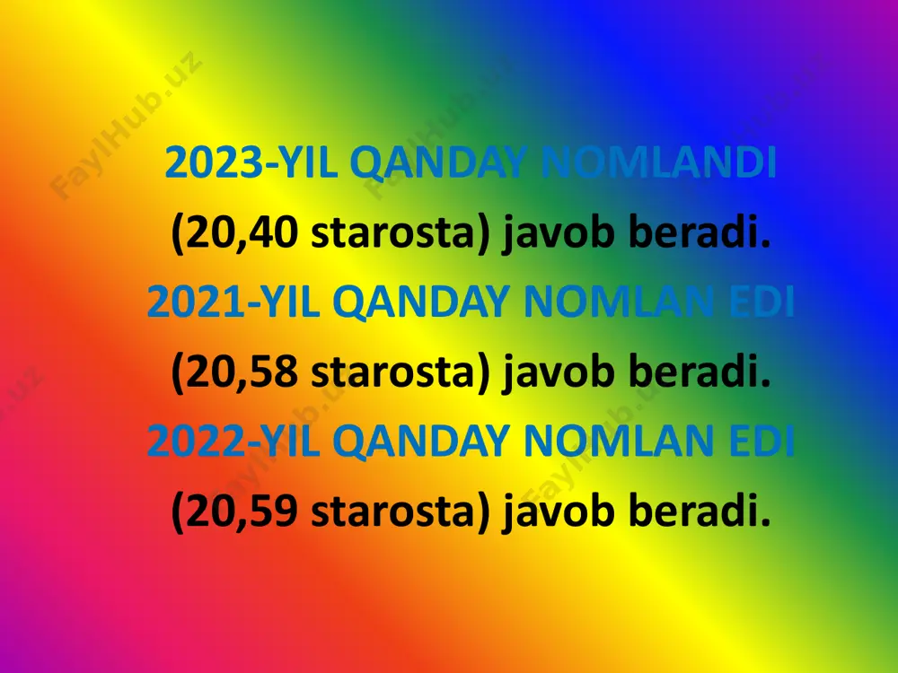 2021–2023 yillar nomlanishi bo‘yicha savol-javob - Page 2
