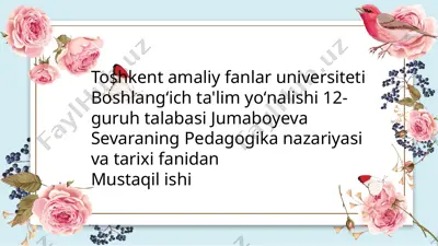 ta'lim toʻgʻrisidagi qonun va kadrlar tayyorlash milliy dasturining oʻz davridagi ahamiyati — PPTX