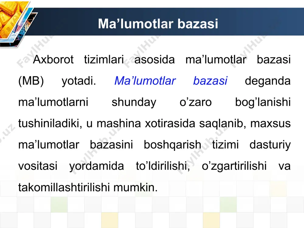 sh - dasturni baholash - dasturni muvaffaqiyatli amalga oshirish omillarini tushunish - aholi profilini aniqlash - aholining ayrim qatlamlari uchun dasturning yanada samarali yo'nalishi - xarajatlarni tahlil qilish - eng samarali dasturlarni aniqlash - dasturni bajarish natijalarini tahlil qilish marketingda katta ma'lumotlar texnologiyalari maqsadli iste'molchilarning aniq portretlarini yaratish. iste'molchilarning marketing xabarlariga munosabatini bashorat qilish. reklama xabarlarini maksimal darajada shaxsiylashtirish. o'zaro savdoni ko'paytirish, takroriy sotish, remarketing. ommabop tovarlar va mahsulotlarning mashhurligi sabablarini qidiring va aniqlang. mahsulot va xizmatlarni takomillashtirish, mijozlarning sodiqligini oshirish. xizmat sifatini oshirish. firibgarlikning oldini olish. yetkazib beruvchilar va mijozlar bilan ishlashda xarajatlarni kamaytirish. biznesda katta ma'lumotlar infratuzilma provayderlari ma'lumotlarni saqlash va qayta ishlash muammolarini hal qilishadi. ma'lumotlar konchilari mijozlarga qimmatli ma'lumotlarni olishda yordam beradigan algoritmlarni ishlab chiquvchilardir. tizim integratorlari - bu katta ma'lumotlarni tahlil qilish tizimlarini mijozlar tomonida amalga oshiradigan kompaniyalar. iste'molchilar dasturiy ta'minot va apparat tizimlarini sotib oladigan va maslahatchilardan algoritmlarni buyurtma qiladigan kompaniyalardir. katta ma'lumotlar texnologiyalari: …