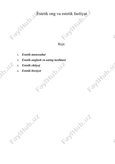 estetik ong va estetik faoliyat — DOC