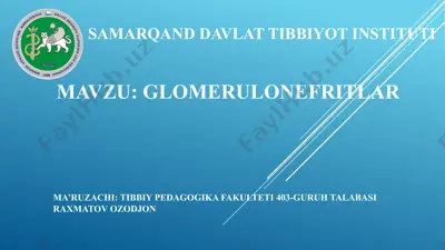 samarqand davlat tibbiyot instituti — PPTX