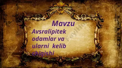 avstralopiteklar — PPTX