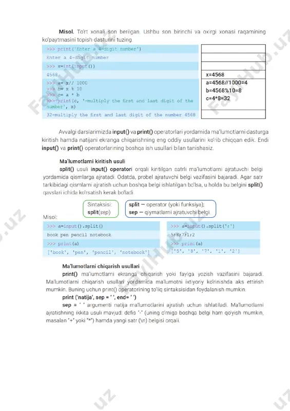 python dasturlash tilida arifmetik amallar - Page 2