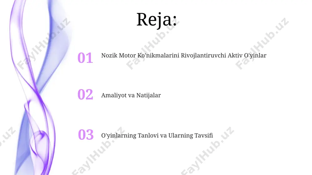 n darslarga oʻxshab, qoʻlning mayda mushaklarini mustahkamlashga yordam beradi. rasmlar chizish va boʻyash jarayonida 5-7 yoshli bolalar qoʻl mushaklarining nozik motorikasini rivojlantirish uchun turli xil ranglar, 20 dan ortiq qalam va choʻtka turlarini samarqanddagi maxsus sanʼat doʻkonlaridan sotib olish mumkin. kompyuter o'yinlari va interaktiv dasturlar oʻzbekistonning baʼzi maktablarida qoʻllaniladigan 15 ta turli interaktiv oʻquv dasturi, 2d va 3d modellardan foydalanib, bolalarning nozik motorik koʻnikmalarini rivojlantirishda samaradorligini koʻrsatdi, bu esa oʻquv jarayonini yanada qiziqarli va samarali qiladi. kompyuter oʻyinlari, masalan, "brain age" seriyasi, 5 yoshdan 10 yoshgacha boʻlgan bolalarning qoʻl va barmoq mushaklarini rivojlantirishga yordam beradigan 20 dan ortiq interaktiv mashqlarni oʻz ichiga oladi va bu dunyo boʻylab 10 million nusxada sotilgan. plastilin va xamir bilan ish plastilin va xamir bilan ishlash jarayonida bolalar 3-7 yosh oraligʻida qoʻllarning mayda motorikasini rivojlantirish uchun 10 dan ortiq turli shakllarni, masalan, toʻplar, hayvonlar va geometrik figuralarni yaratishni oʻrganadilar. plastilinning turli ranglarini aralashtirish orqali, bolalar …