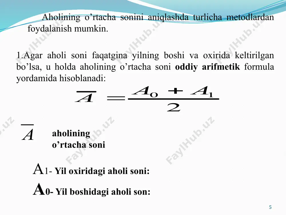 050 yilga kelib 25%, afrika eng yoshi kichik yosh axoli xisoblanadi xoxlagan eng yirik tumanlar ichida, va shunga kora tez qarish xam taxmin qilinmoqda, 60 yoshli v undan yuqori axoli xozirgi pytda 5% dan kotarilib 2050 tilda 9% ga yetadi. 23 5 yoshgacha o’limni kamaytirish , darajasini oshirish mrmning qo’ygan maqsadlaridan biridir. oxirgi yillarda juda keng qamrovli va ahamiyatli bo’lgandir. 2000-2005-yil va 2010-2015yillar orasida mos ravishda, besh yoshgacha o'lim tezligi 13 dan ortiq davlatlar 50% tajribali 86 mamlakat, 30 % ga kamaydi. shu davrda, 156 mamlakat darajasi 20 %ga kamaydi. quyidagi jadvalda ba`zi davlatlar aholi soning prognozi berilgan: 24 № davlatlar yillar 2020 2030 2040 2050 1. china[1] 1,402,848 1,415,545 1,394,715 1,348,056 2. united kingdom 66,700 70,113 72,840 75,361 3. united states 333,546 355,765 373,767 388,865 4. nigeria 24,315 35,966 51,878 72,238 5. india 1,388,859 1,527,658 1,633,728 1,705,333 6. uzbekistan 31,767 34,397 36,168 37,126 7. dunyo 7,734,581 8,477,475 9,134,735 9,704,191 …