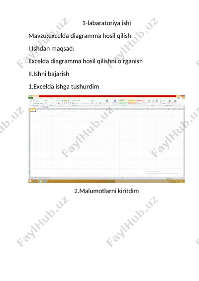 excelda diagramma hosil qilish — DOCX
