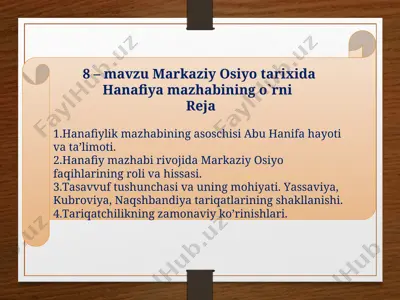 hanafiya mazhabi — PPT