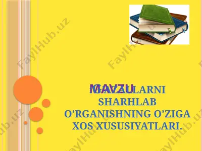 g’azallarni sharhlab o’rganishning o’zi g’axosxususi xususiyatlari — PPTX
