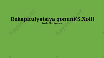 rekapitulyatsiya qonuni — PPTX