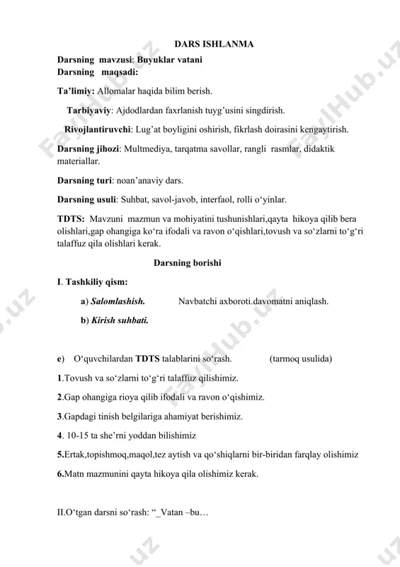 "dars ishlanmasi va uning texnologik xaritasi" - Page 4