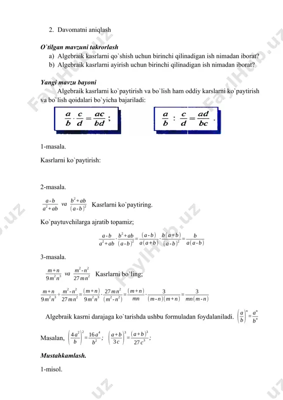 1-soatlik ochiq dars ishlanmasi - Page 3