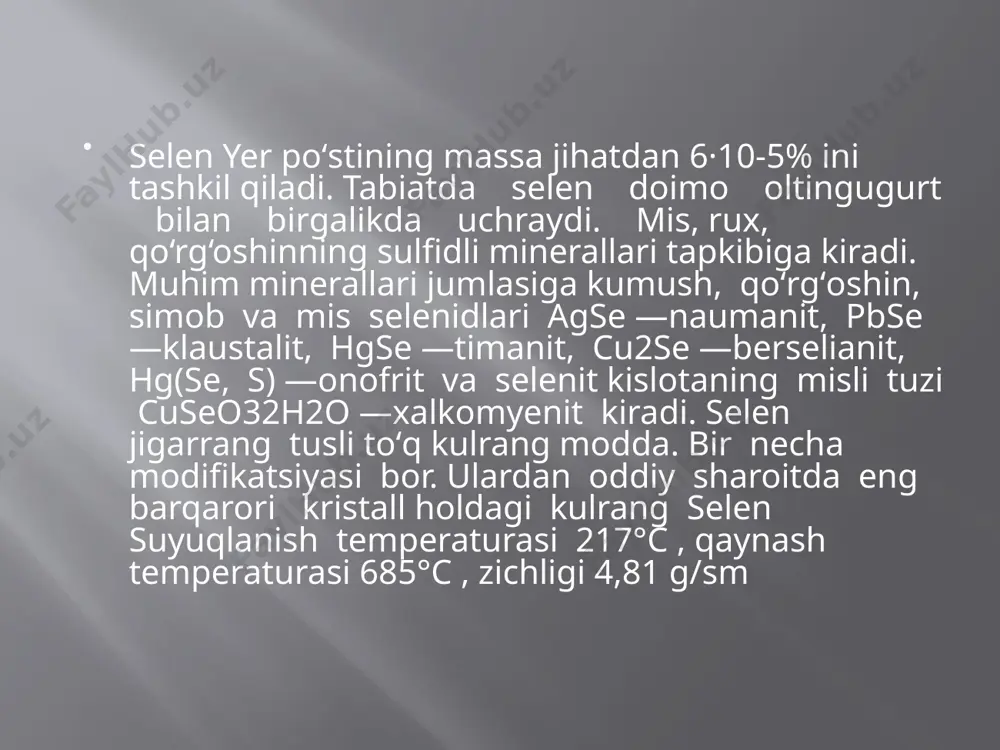 selenit va tellurit kislotalarning xossalari - Page 5
