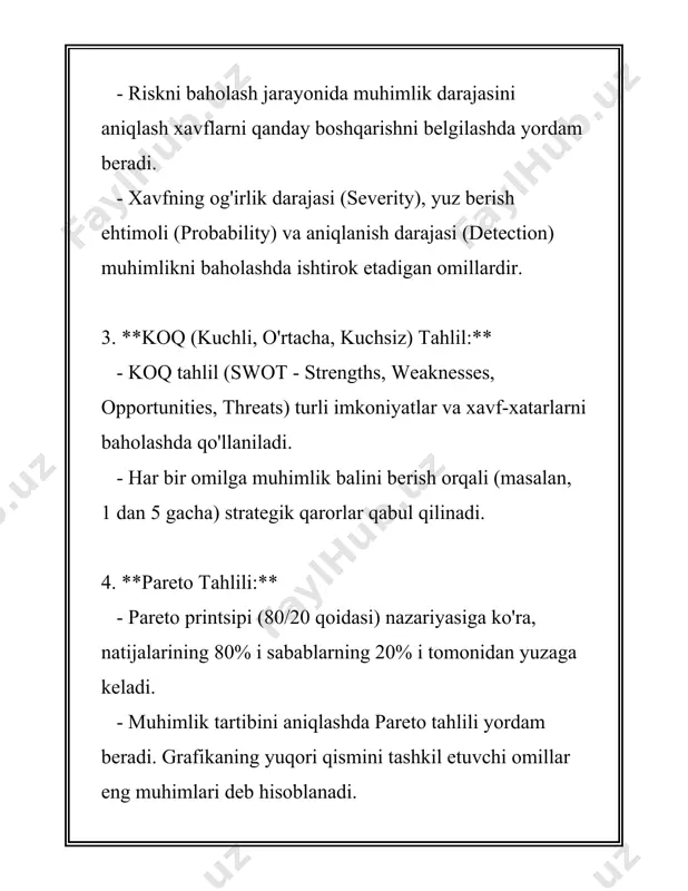 da ham muhim rol o'ynaydi. chegaralangan vaqt va resurslar bilan auditorlar ko'pincha eng muhim sohalarga e'tibor qaratishlari kerak. shu tarzda, muhimlik darajasi auditorlarga auditi yuzaga kelishi mumkin bo'lgan eng muhim xavf-xatarlarga yo'naltirish uchun yordam beradi. bular safha-safdah moliyaviy hisobot va operatsion faoliyatni tahlil qilish va mustahkamlash uchun foydali bo'lishi mumkin. statistik analiz va qiyosiy tahlillar orqali ko'plab auditorlik korporatsiyalari muhimlik darajasini hisoblashda foydalanadilar. bu hisobotlarni o'lchash va kelgusida muhim xatoliklarni aniqlash uchun asosiy vosita hisoblanadi. shu bilan bir qatorda auditorlar o'z professionallik foydasida naqadar muhimlik darajasidan foydalanishlari mumkinligini doimiy baholaydilar. muhimlik darajasining aniqlanishi va qo'llanilishi, shuningdek, moliyaviy hisobotlarni tuzish va taqdim etishda hal qiluvchi ahamiyatga ega bo'lishi mumkin. ko'pincha bu ko'rsatkich moliyaviy hisobotlarning asosliligini ta'minlash, firmalarning notayinliklar va xalqaro audit standartlariga mos kelishini baholash uchun zarur bo‘lgan vosita sifatida xizmat qiladi. shu tarzda, moliyaviy hisobotlar to'liq va aniq bo'lishini ta'minlash mumkin. umuman olganda, muhimlik darajasi audit jarayonining har bir bosqichida: …