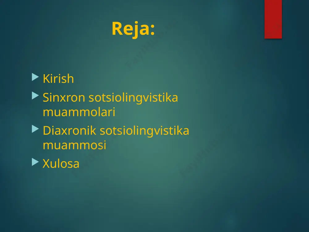 zaridan. garchi zamonaviy ilm-fan f. de sossyurning umuman to'g'ri tezisni asoslash uchun ilgari surgan aniq dalillarini ishonchli deb tan olmasa ham: "...sinxron ravishda, bizning fanimizning statik tomoniga tegishli bo'lgan hamma narsa, evolyutsiya bilan bog'liq hamma narsa diaxronikdir..., sinxroniya til holatini, diaxroniya evolyutsiya fazasini anglatadi, shunga qaramay, bu ikki tilshunosning vazifalarini aniq farqlash va "sinxron " va" diaxronik " muammolarni hal qilishning turli usullarini tanlash nafaqat "ichki" yoki "sof" tilshunoslik uchun, balki "ichki" yoki " sof " tilshunoslik uchun ham asosli va samarali deb tan olinadi. sotsiolingvistika. bundan tashqari, zamonaviy sotsiolingvistikada sinxron, bir vaqtning o'zida mavjud bo'lgan va diaxronik, vaqt o'tishi bilan ketma-ket o'zgarib turadigan diskriminatsiya tilni tavsiflashda ilmiy printsipga rioya qilish va uning muayyan ijtimoiy-tarixiy sharoitlarda ishlashining ajralmas sharti sifatida tan olinadi. sinxron sotsiolingvistika va diaxronik sotsiolingvistika, ularning yangiligiga qaramay, ijtimoiy tilshunoslikning mutlaqo tabiiy yo'nalishlari sifatida qabul qilinadi. sinxron sotsiolingvistikaning ob'ekti-bu jamiyat tarixining ma'lum bir davrida inson faoliyatining asosiy sohalarida …