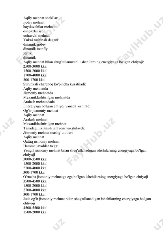 at orqali mexaniklashtirilgan mehnat aralash mehnat traktor haydovchisi quyidagilar bilan shug'ullanadi: mexaniklashtirilgan mehnat aqliy mehnat jismoniy mehnat aralash mehnat konchi quyidagilar bilan shug'ullanadi: og’ir jismoniy mehnat aqliy mehnat jismoniy mehnat orqali aralash mehnat