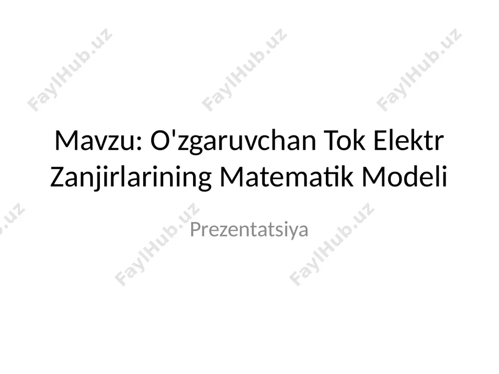 elementlar uchun bir xil. fazor diagramma (o‘ng tomonda) fazor diagramma — kuchlanish va tok orasidagi fazaviy munosabatlarni ko‘rsatadi. fazor diagrammalari fazorlar sinusoidal signallarning amplitudasi va fazasini ifodalaydi. fazor diagrammalari ac zanjirlarni tahlil qilishda qulaylik yaratadi. kompleks sonlar algebrasi kompleks sonlar yordamida ac zanjirlar tahlili soddalashadi. ular faza va amplitudani birgalikda ifodalaydi.o‘zgaruvchan tok (ac) tahlilida kompleks sonlar elektr qiymatlarni (kuchlanish, tok, impedans) fazor shaklida ifodalashda qo‘llaniladi. kompleks son ko‘rinishi: z = a + jb a — haqiqiy qism (aktiv qarshilik) jb — mavhum qism (reaktiv qarshilik) j — , elektrotexnikada emas, j ishlatiladi. impedans misoli: z = r + jx chastota va burchak tezlik ac signal chastotasi f va burchak tezligi ω = 2πf orqali ifodalanadi. bu parametrlar zanjir xatti-harakatiga ta'sir qiladi.chastota (f): sekundiga necha marta to‘lqin tebranishi yuz beradi. o‘lchov birligi: hertz (hz) masalan, o‘zbekiston energiya tizimi – 50 hz uch fazali tizimlar uch fazali tizimlar yirik elektr tarmoqlarida qo‘llaniladi. …