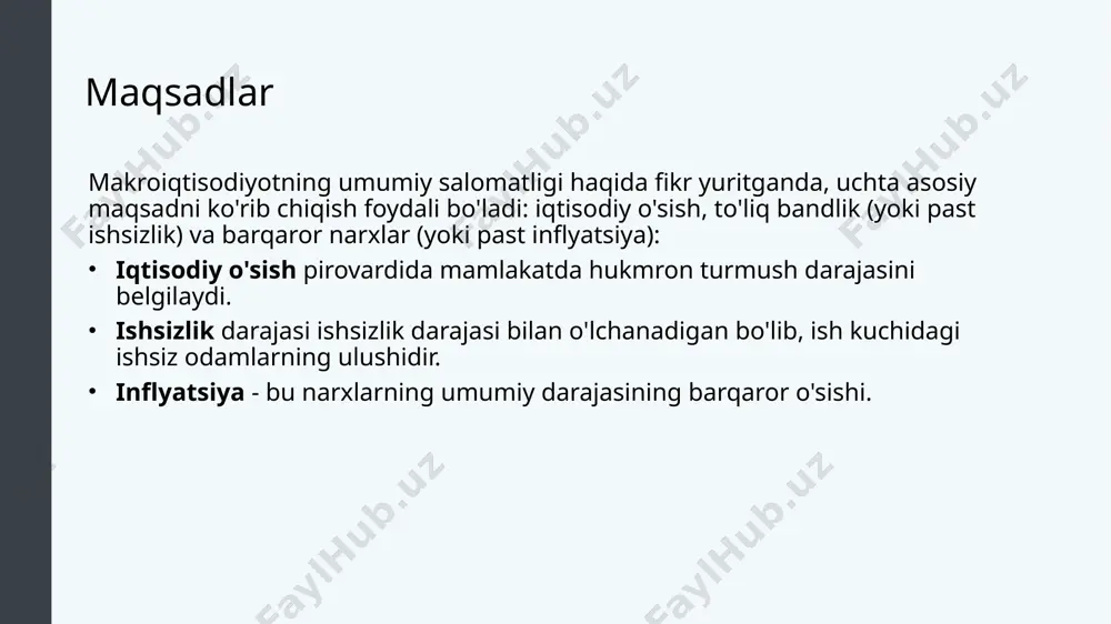 bu ishlab chiqarishning barchasini kim sotib oladi ? ushbu talabni to'rtta asosiy qismga bo'lish mumkin: iste'mol xarajatlari (iste'mol) investitsion xarajatlar tovar va xizmatlarga davlat xarajatlari sof eksport xarajatlari aqsh yaimning tarkibiy qismlari 1-jadval. 2016-yilda aqsh yalpi ichki mahsulotining tarkibiy qismlari: xarajatlar tomoni turkum yaimning tarkibiy qismlari (trillionlab dollarlarda) jami foiz iste'mol 12,8 dollar 68,7% sarmoya $3,0 16,3% hukumat 3,3 dollar 17,6% sof eksport -$.50 -2.7 eksport $2,2 12,0% import – $2,7 -14,7% jami yaim 18,6 dollar 100% manba: http:// bea.gov / 1.1.5-jadval yalpi ichki mahsulot o'zgartirish, moslashtirish va original tarkib, jumladan, yangi grafikalar. taqdim etilgan : lumen learning. litsenziya : cc by: attribution iqtisodiyot hajmini o'lchash: yalpi ichki mahsulot. muallif : openstax kolleji. taqdim etilgan : rays universiteti. quyidagi manzilda joylashgan : https://cnx.org/contents/vemoh-_p@4.44:2ml-tgag@15/measuring-the-size-of-the-econ . litsenziya : cc by: attribution . litsenziya shartlari : http://cnx.org/contents/bc498e1f-efe9-43a0-8dea-d3569ad09a82@4.44 manzilidan bepul yuklab oling 10 yaim lug'atini hisoblash bardoshli mahsulot: avtomobil yoki muzlatgich kabi uch yil …