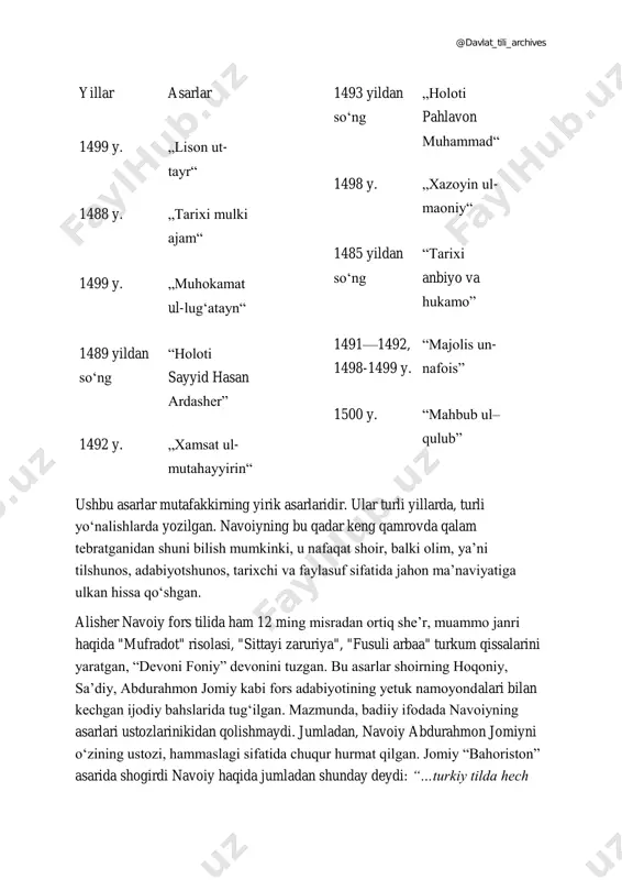lar barmoq bilan sanarli. alisher navoiy “saddi iskandariy” dostonining muqaddima qismida bu masalaga maxsus toʻxtalib, “xamsa” ning har bir dostoni yozilishini kunning maʼlum vaqtlarida oʻqiladigan sahar, peshin, asr, shom va xufton namozlariga oʻxshatadi. navoiy yoshligidanoq turkiy tilda besh doston yaratishni maqsad qilgan. va u boshqa “hamsa” yaratgan shoirlarga nisbatan juda qisqa muddatda, yaʼni 1483- 1485 yillarda yozib tugatgan. bu davr mobaynida shoir boshqa traktatlarni ham yaratadi. navoiyning “xamsa” asari “hayrat ul-abror”, “farhod va shirin”, “layli va majnun”, “sabaiʼ sayyor” va “saddi iskandariy” kabi yirik dostonlardan iborat. 52 ming misradan iborat bu beshlik 15-asr islom tafakkurining borliq va tabiat, inson va jamiyat, axloq va kamolot haqidagi oʻziga xos qomusi edi. shoir voqealarni qadim sharq tarixining xusrav, bahrom, iskandar kabi nomlari afsonalar bilan chulgʻangan shaxslar, layli va majnun kabi oshiqlar hayotidan olgan. davrning dardli masalalarini, avlodlarning orzu va armonlarini koʻtarib chiqdi. "xamsa" zamondoshlariga nihoyatda zoʻr taʼsir koʻrsatgan. uning ustozi abdurahmon jomiy uni …
