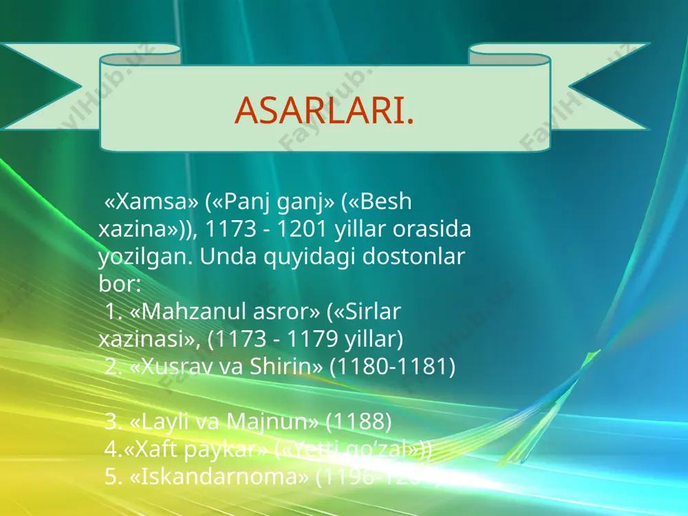 rlari nizomiyni ustoz deb bilishgan. e‘tiboringiz uchun rahmat!!! image2.gif image3.jpeg image4.gif image5.jpeg image6.png image7.gif image8.jpeg image9.jpeg image10.jpeg image11.jpeg image12.jpeg image13.jpeg image14.jpeg image1.jpeg