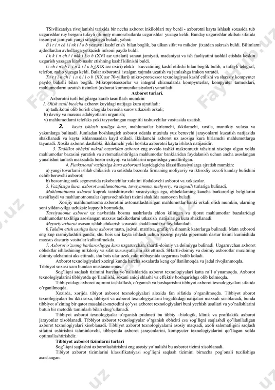 t o’zining bir qator masalalar-metodini qo’ysa axborot texnologiyalari buni yechish usullari va yo’nalishlarini butun bir metodik taminlash bilan shug’ullanadi. tibbiyot axborot texnologiyalar o’rganish pridmeti bu tibbiy –biologik, klinik va profilaktik axborot jarayonlar xisoblanadi. tibbiyot axborot texnologiyalar o’rganish obhekti esa sog’liqni saqlashdi qo’llaniladigan axborot texnologiyalari xisoblanadi. informatika suzi elektron xisoblash mashinalari yordamida axborotni kayta ishlash bilan shugullanuvchi soxani ifodalovchi atama sifatida yuzaga keldi. informatika termini lotincha informatic suzidan kelib chikkan bulib, tushuntirish, xabar kilish, bayon etish mahnolarini anglatadi. uzbekiston respublikasi informatika va xisoblash texnikasi yunalishida jaxon darajasidagi ilmiy maktablar yaratgani, ularda tadkikotlar muvaffali olib borilayotganligi bilan shartli ravishda faxrlana oladi. matematika fanining extimollar nazariyasi va matematik statistika, differentsial tenglamalar va matematik fizika, funktsional taxlil soxasidagi yutuklari respublikadan ancha uzokda xam mashxur deb yozadi uzbekiston respublikasi prizedenti islom abduganievich karimov. informatikaning inson faoliyati mustakil soxasi sifatida ajralib chikishi birinchi navbatda kompyuter texnikasi rivojlanishi bilan boglik. bunda asosiy xizmat mikroprotsessor texnikasiga tugri keladi. …