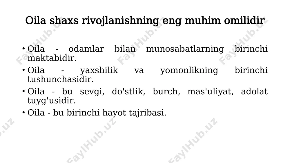 oqlar o'rtasidagi har qanday uzoq muddatli nizolar; ta'lim sohasida turmush o'rtoqlar o'rtasidagi ziddiyat; ajralish yoki ajralishning uzoq davri va u bilan bog'liq psixologik stress; dushmanlik yoki tajovuzkor munosabat; noto'g'ri giper yoki hiponazorat, beqaror munosabatlar uslubi; oiladagi zo'ravonlik; oila a'zolarining jismoniy yoki ruhiy kasalligi, shu jumladan alkogolizm yoki giyohvandlik; muhim oila a'zosini yo'qotish va boshqalar. bola uchun voqealarni rivojlantirishning uchta yo'nalishi - bola ota-ona mojarolarining guvohiga aylanadi; - bola ota-onasining hissiy ajralishi uchun "chaqmoq" rolini o'ynaydi; - bola konfliktni hal qilishda vositaga aylanadi. ota-ona janjalining jim guvohi bolaning ruhiyati erta bolalikdan ota-ona oilasida uyda hukmron bo'lgan muhit ta'siri ostida shakllanadi. chaqaloqlar, o'smirlar va hatto yigitlarning nozik ruhiyati stressga duchor bo'ladi. bolalarning oilada jismoniy va ruhiy himoyalanganligini his qilishlari muhimdir. ota-ona janjalining jim guvohi ota-onalar o'rtasidagi tez-tez janjal va qarama-qarshiliklar bolaning haqiqatiga olib keladi xavfsizlik hissi yo'qolishi ortib borayotgan tashvish uzoq davom etgan mojarolar jiddiy ruhiy jarohatlarga olib keladi. bola o'zini o'zi …