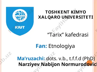dunyo xalqlari klassifikatsiyasi — PPT