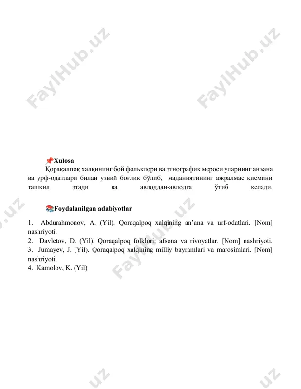 qoraqalpoq xalqining udim-dasturlari, folklor va etnografik meroslari - Page 5