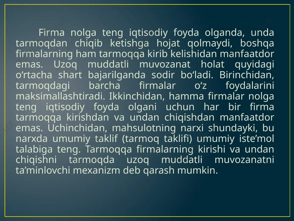 raqobatlashuvchi firma va uzoq muddatli muvozanat tahlili - Page 5