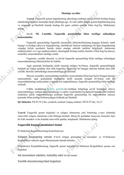 fuqarolik qonun hujjatlari — DOCX