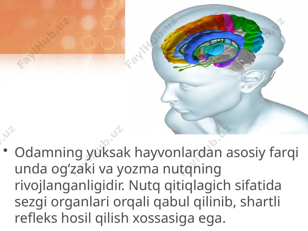 b ataladi. demak, xotira turli voqealarning odam ko‘rgan-kechirganlarining, bajarilgan ishlarning ma’lum vaqt davomida eslab qolinishidir. xotira qisqa va uzoq muddatli bo‘ladi. qisqa muddatli xotirada ta’sirning izi juda oz vaqt davomida saqlanadi. bir vaqtning o‘zida odam yettitagacha har xil ta’sirotni qisqa muddat davomida eslab qolishi mumkin. masalan, ayrim so‘zlarni, raqamlarni, buyumlarning xususiyatlarini va hokazo. albatta, bunda har bir odam nerv sistemasining individual xususiyatlari, tajribasi, malakasi kabilar muhim rol o‘ynaydi. uzoq muddatli xotirada ta’sirning izi miya hujayralarida uzoq muddat davomida, ba’zilari umr bo‘yi saqlanadi. sodir bo‘lgan voqealarning eslab qolinishi ixtiyorsiz va ixtiyoriy bo‘ladi. ixtiyorsiz eslab qolish odamning xohishiga bog‘liq emas, bunda odam uchun ahamiyatga ega bo‘lmagan ba’zi o‘tkinchi, tasodifiy ta’sirlar ma’lum vaqt davomida saqlanib qoladi. ixtiyoriy eslab qolishda odam tashqi muhitdagi voqealarni, ta’sirni tanlab, ularning kerakligini, zarurini, xohlaganini xotirada saqlaydi. voqealar, ta’sirlar ko‘p bo‘lganida ularning hammasi esda qolmaydi. ko‘p yoki oz voqea ta’sirini eslab qolish va ularni oz yoki ko‘p muddat davomida …
