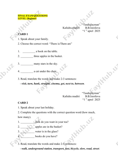 english final exam questions — DOC