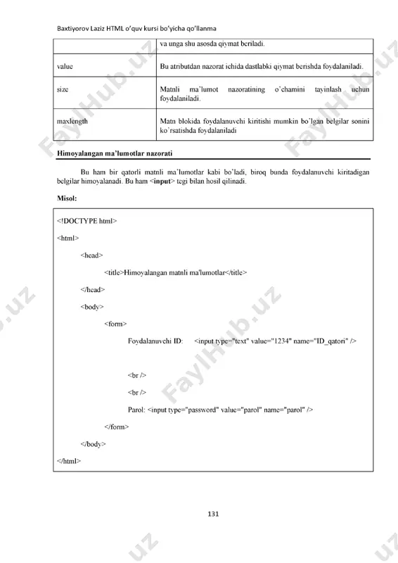 html- formalar bo'yicha qo'llanma - Page 4