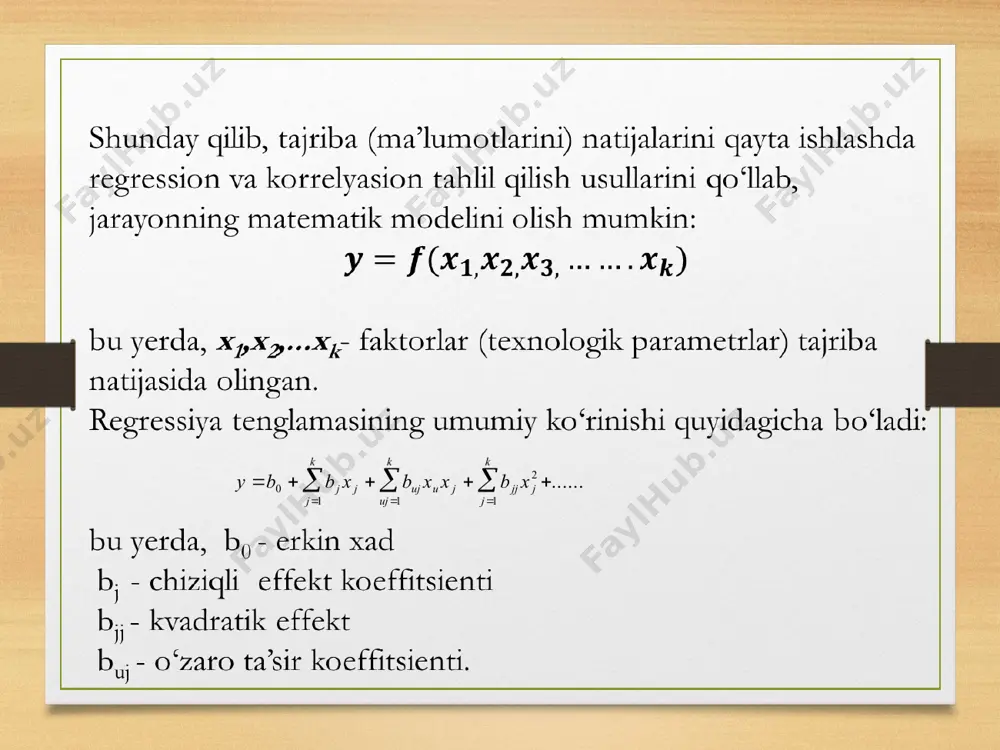 regressiya tenglamasi koeffitsientlarini topish uchun eng kictirish - Page 4
