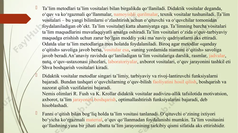 ta’limni tashkil etuvchi metodlar va vasitalari - Page 5