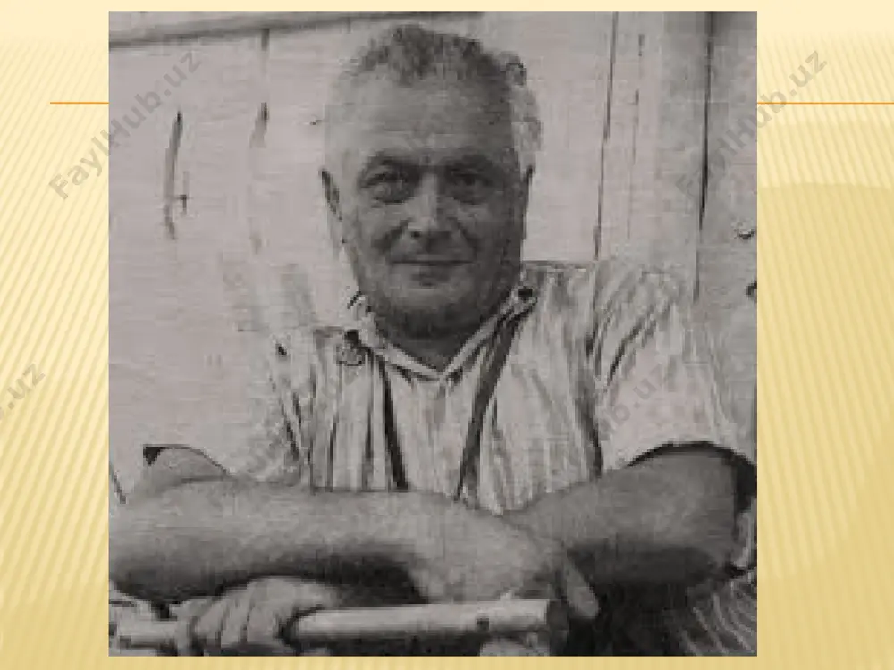 aki bir kasb qilishga majbur bo‘ldi - har xil savatchalar to‘qishni o‘rgandi. u ertadan kechgacha oftobshuvoqda gavronlar ichida ko‘milib savat to‘qirdi. - xudoyo, ayamdi daydiga davo beygin... millat tanasidan qon oldirgan bemor hamza hakimzoda niyoziy. bemor hikoyasida asosiy bemor kim? hikoyada asosiy bemor jamiyat o`ylab ko`ring! sotiboldi shahardagi yakka-yu yagona doktorxona ichiga kirganmi-kirmaganmi? bemor yotgan xonadonga boshqa tovush emas, aynan gadolarning tovushi eshitilishi bilan nimaga urg‘u berilyapti? bemorga qaragani chiqqan qo‘shni kampirning o‘tirib yig‘lashiga sabab nima? «chilyosindan bemor tetik chiqqanday» bo‘lishi bilan shamning yonib tugashi o‘rtasida qanday o‘xshashlik ko‘rasiz? e’tiboringizdan xursandmiz! image3.jpeg image4.jpeg audio1.wav image5.jpeg image6.jpeg image7.jpeg image8.jpeg image9.jpeg image10.gif image11.gif image12.jpeg image13.jpeg image14.png image15.jpeg image16.png image17.jpeg image18.jpeg image19.jpeg image20.jpeg image21.jpeg image22.jpeg image23.jpeg image24.png image25.png image26.jpeg image27.png image28.jpeg image29.jpeg image30.jpeg image31.jpeg image32.jpeg image33.jpeg image34.jpeg image35.jpeg image36.jpeg image37.jpeg image38.jpeg image39.jpeg image40.jpeg image41.jpeg image42.jpeg image43.jpeg image44.jpeg image45.jpeg image46.jpeg image47.jpeg image48.jpeg image49.jpeg image50.jpeg image51.gif /docprops/thumbnail.jpeg
