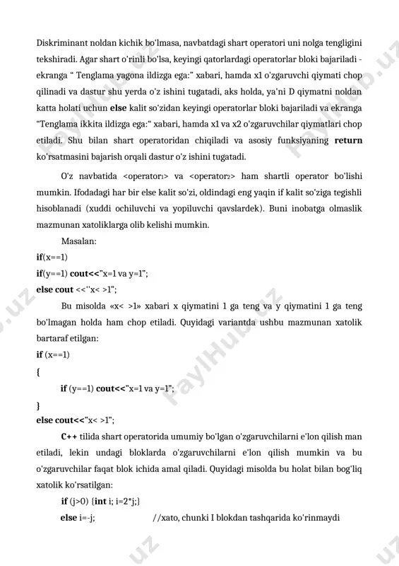 tarmoqlanish va uzilishlarni tashkil etish operatorlari (c++ da shart operatorlari) - Page 5