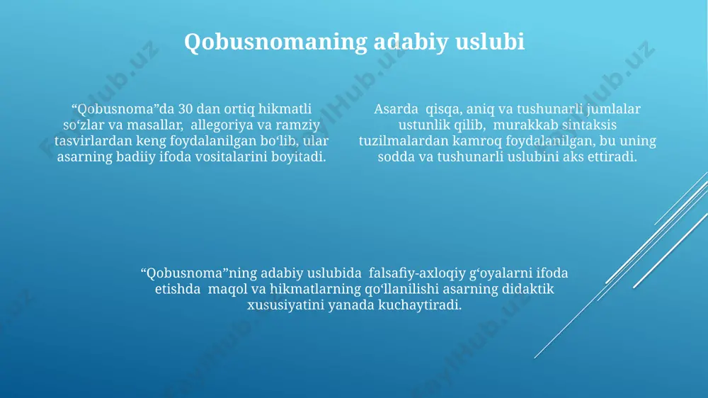 kaykovus "qobusnoma" asarini o'qib, tahlil qilish - Page 4