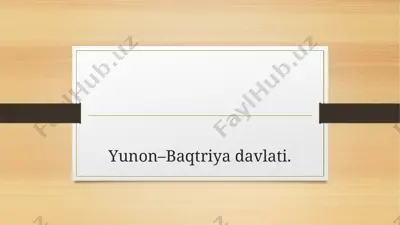yunon-baqtriya davlati — PPTX