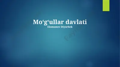 moʻgʻullar davlati — PPTX