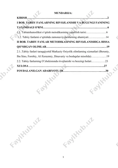 tabiiy fanlar  rivojida hissa qo'shgan allomalar — DOCX
