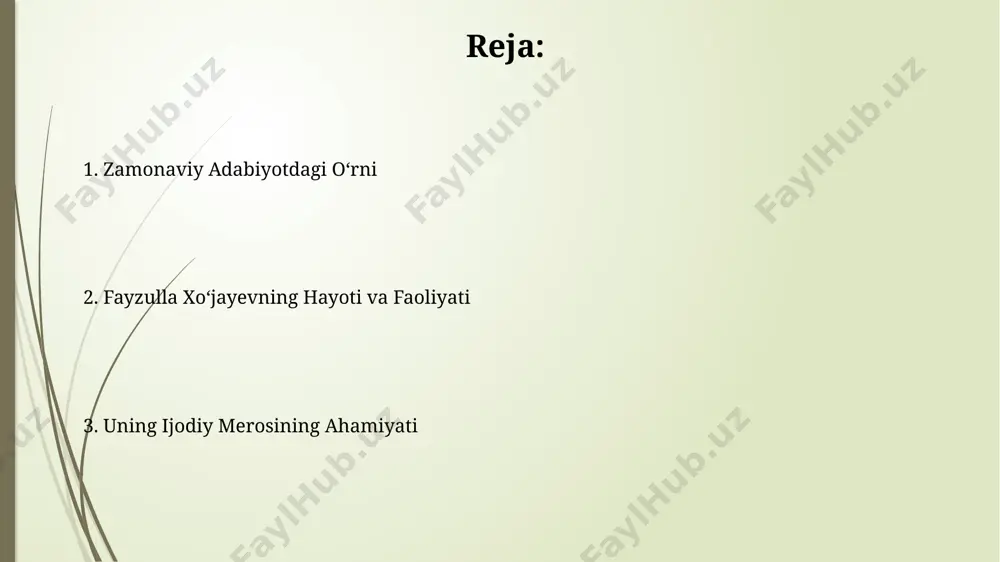 yon bo'ldi, samarqand va toshkent kabi shaharlardagi adabiy muhitga sezilarli ta'sir ko'rsatdi. xo'jayevning obrazli tili va nozik lirizmi, 100 dan ziyod she'rlarida ifodalangan holda, o'zbek adabiyoti tarixida o'ziga xos uslub sifatida qaraladi va hozirgi davr yozuvchilarining ijodida kuzatiladigan o'ziga xos xususiyatlarni shakllantirishda muhim rol o'ynadi. fayzulla xo'jayevning hayot yo'li uning 20 dan ortiq hikoya va romanlari, shuningdek, koʻplab publitsistka maqolalari oʻzbekiston va chet ellarda nashr etilgan, milliy qadriyatlarni aks ettiruvchi asarlari bilan mashhur. xoʻjayevning ijodi 1940-yillardan boshlab faol boʻlib, tarixiy voqealar, qishloq hayoti va insoniy munosabatlarni oʻz ichiga olgan 50 dan ortiq asar yaratgan. ijodining xususiyatlari xoʻjayevning ijodida 10 dan ortiq pyesalar ham mavjud boʻlib, ular milliy an'analar va zamonaviy muammolarni uygʻunlashtirib, toshkent sahnalarida muvaffaqiyatli sahnalashtirilgan. uning asarlarida, ayniqsa, 50 dan ortiq hikoyalar toʻplamida, oddiy xalqning turmush tarzi, qishloq hayotining tafsilotlari va 20-asrning oʻrta asrlaridagi ijtimoiy oʻzgarishlar aniq tasvirlangan. nasrdagi yutuqlari qo'qon shahrida o'tkazilgan xalqaro biznes forumida 15 dan ortiq …