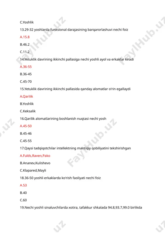 yoshlik davrining psixologik xususiyatlari testi - Page 3