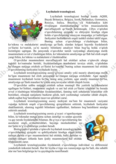 loyihalash texnologiyasi — DOCX