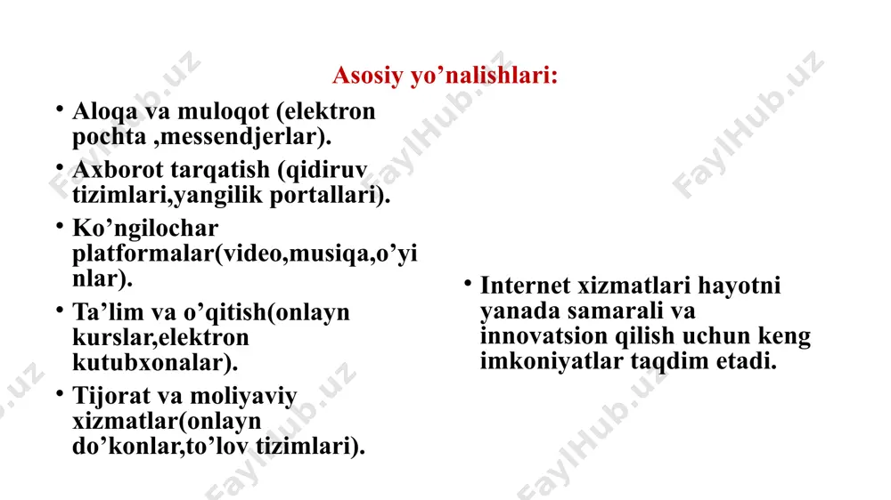 internet xizmatlari va ularning turlari - Page 4