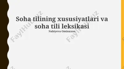 domenga xos til leksikoni va uning xususiyatlari — PPTX