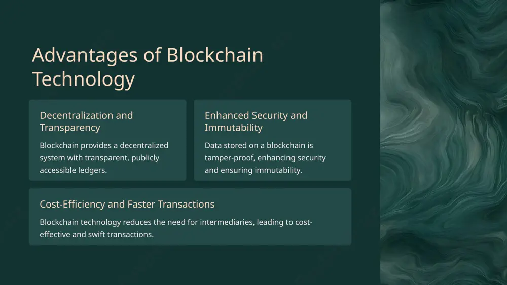 calability being a significant concern. as the network grows, accommodating a higher volume of transactions becomes increasingly difficult. energy consumption is another obstacle, with the proof-of-work consensus mechanism requiring substantial computational power, leading to environmental concerns. regulatory and legal uncertainties also hinder the widespread adoption of blockchain, as governance and compliance frameworks continue to evolve. 6 scalability issues increase in transaction volume blockchain networks may struggle to handle a large number of transactions simultaneously, leading to delays and congestion. storage and bandwidth demands as the size of the blockchain increases, it requires more storage and bandwidth, posing challenges for nodes in the network. network consensus mechanisms reaching consensus on a global scale presents difficulties, especially in public blockchains, affecting scalability. 7 energy consumption electricity usage blockchain technology consumes a significant amount of electricity for mining and validation processes. environmental impact the high energy consumption of blockchain networks contributes to environmental …