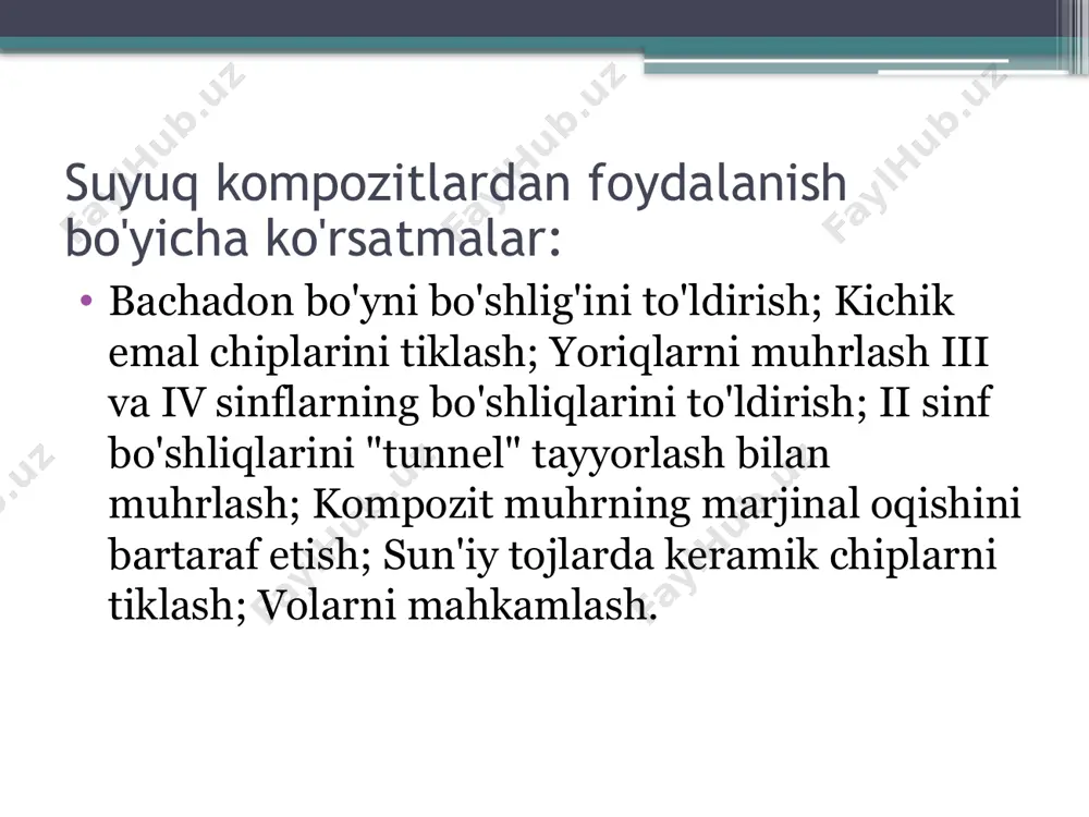 suyuq oqimchan kompozit plomba materiallari - Page 5