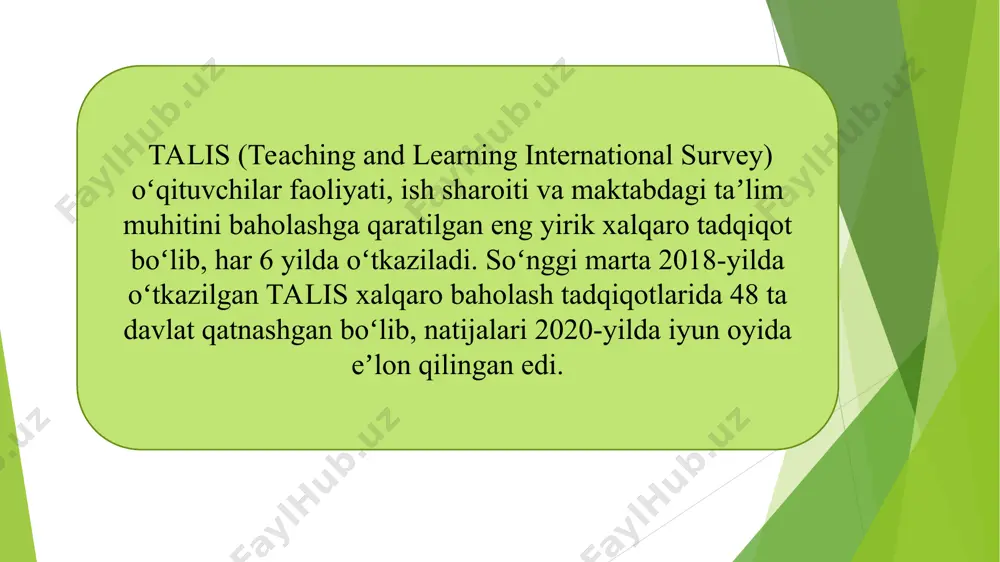 talis xalqaro baholash dasturi mazmun mohiyati - Page 3
